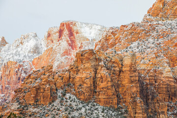 Winter sunrise in Zion National Park, United States of America