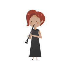 Oboes musical instrument. Musician playing.