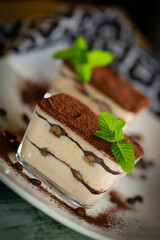 tiramisu in glass bowl