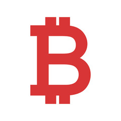 Obraz premium Bitcoin vector icon. Red symbol