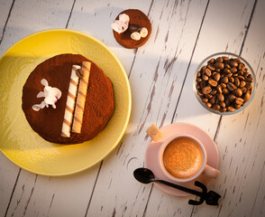 espresso with cake