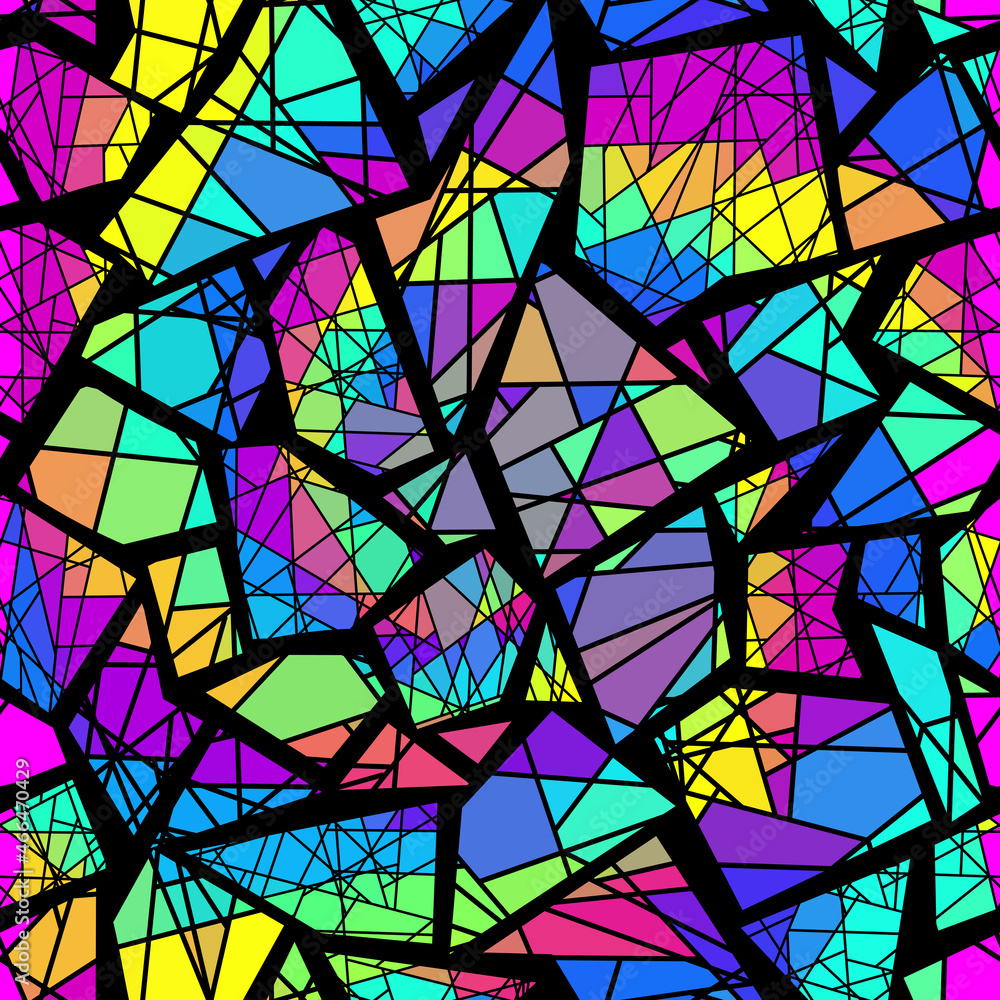 Poster vector seamless mosaic art pattern. art background.