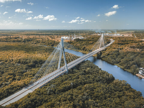Mauricio Baez Bridge surrounded by greenery on a sunny day in the Dominican Republic