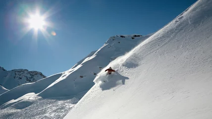 Papier Peint photo Mont Blanc ski randonné montagne hiver