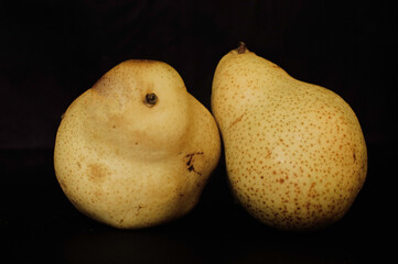 pear on black background
