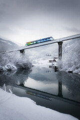 Funiculaire Bourg St-Maurice Les Arcs en hiver