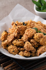 Delicious fried popcorn chicken in Taiwan.