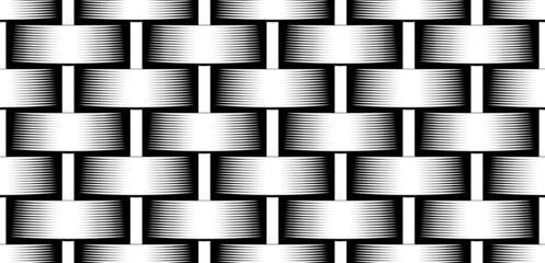 Vector Weaving basket seamless pattern. Decorative wooden textured background. Traditional woven natural matetial.