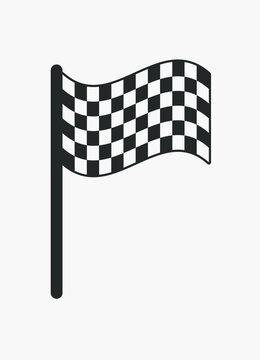 Checkered racing flag vector icon isolated on white background.