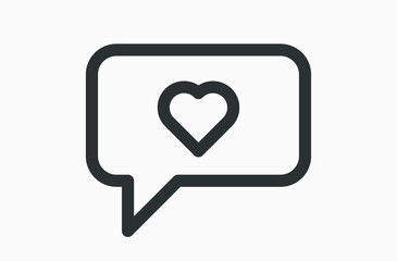 Love chat line vector icon isolated on white background.