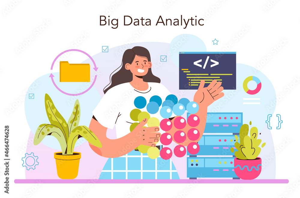 Poster big data analytics. big data from different sources chart or graph