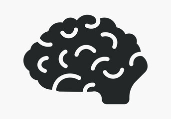 Brain vector icon isolated on white background.