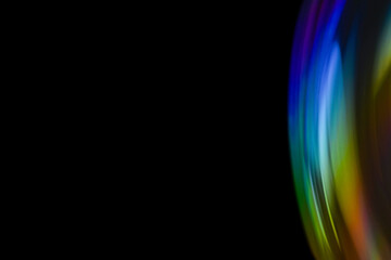 Closeup soap bubble like reflection from lens on dark background. Abstract multicolor psychedelic alien planet - 466475402