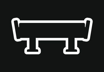 Car rear spoiler vector icon on black background.