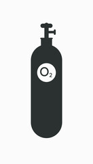 Oxygen cylinder vector icon isolated on white background.
