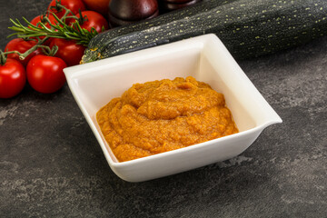 Vegetarian cuisine - Zucchini puree with herbs