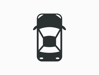 Vector car top view icon isolated on white background.