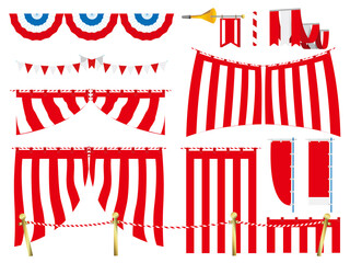 紅白お祝い演出素材