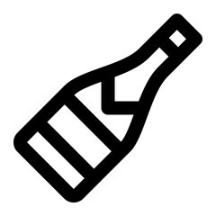 Bottle Of Wine Line Icon Vector