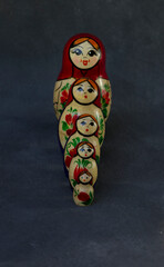 mamushka family in row or matroishka