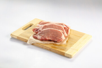 Raw pork steak for cooking