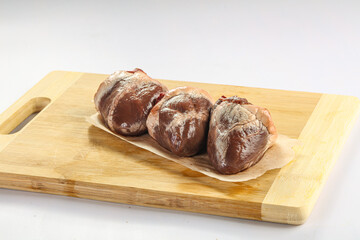 Raw lamb heart for cooking