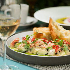 Lobster or shrimp appetizer with avocado