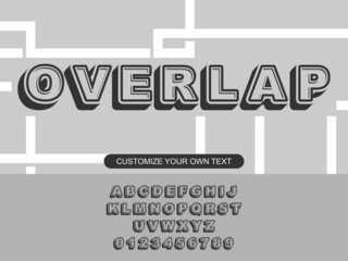 Ready To Use Alphabet with Overlaping Effect Vector