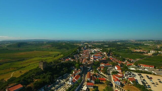 Obidos Portugal Vista a&eacute;rea sul