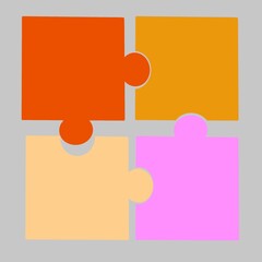 colorful pieces puzzles for children and adults