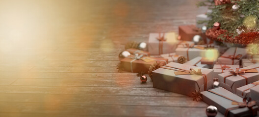 Christmas background with christmas decoration - 3d rendering