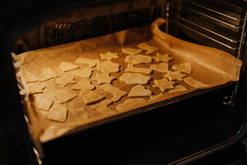 cookies in the oven for baking