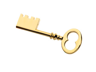 golden key isolated on white