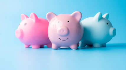 Concept design on wooden blocks on cyan background