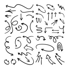 Arrow doodle collection. Hand drawn set of arrows.