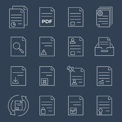 document icons set. document pack symbol vector elements for infographic web