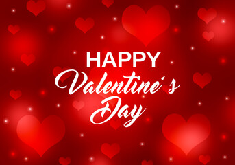 Happy Valentine's Day greeting card with red heart background.