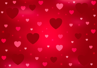 Red valentine's day background with hearts.