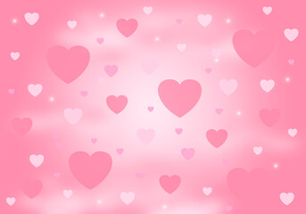 Fototapeta na wymiar Valentine's day background with hearts.