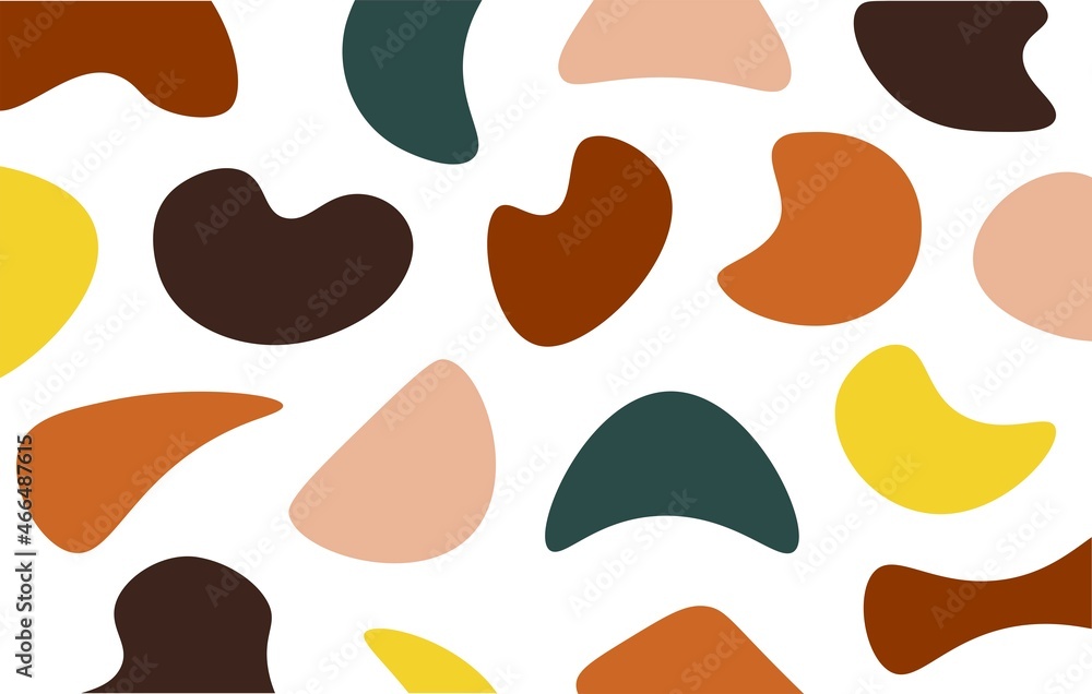 Poster abstract background.geometric rounded shapes of elements. scandinavian style. modern colored pattern