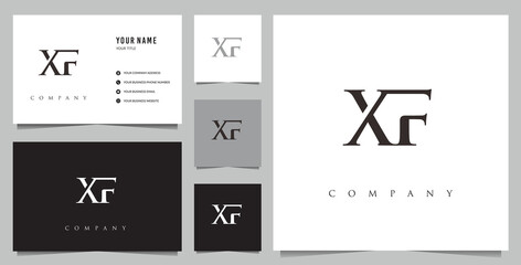 initial XF logo and business card