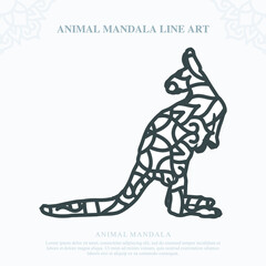 Animal Mandala. Vintage decorative elements. Oriental pattern, vector illustration.