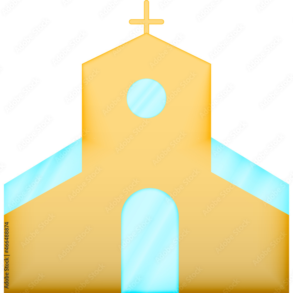 Poster church building color icon. simple color vector elements of religious holiday for ui and ux, website