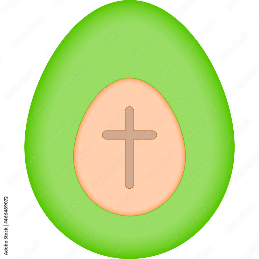 Poster egg easter color icon. simple color vector elements of religious holiday for ui and ux, website or m