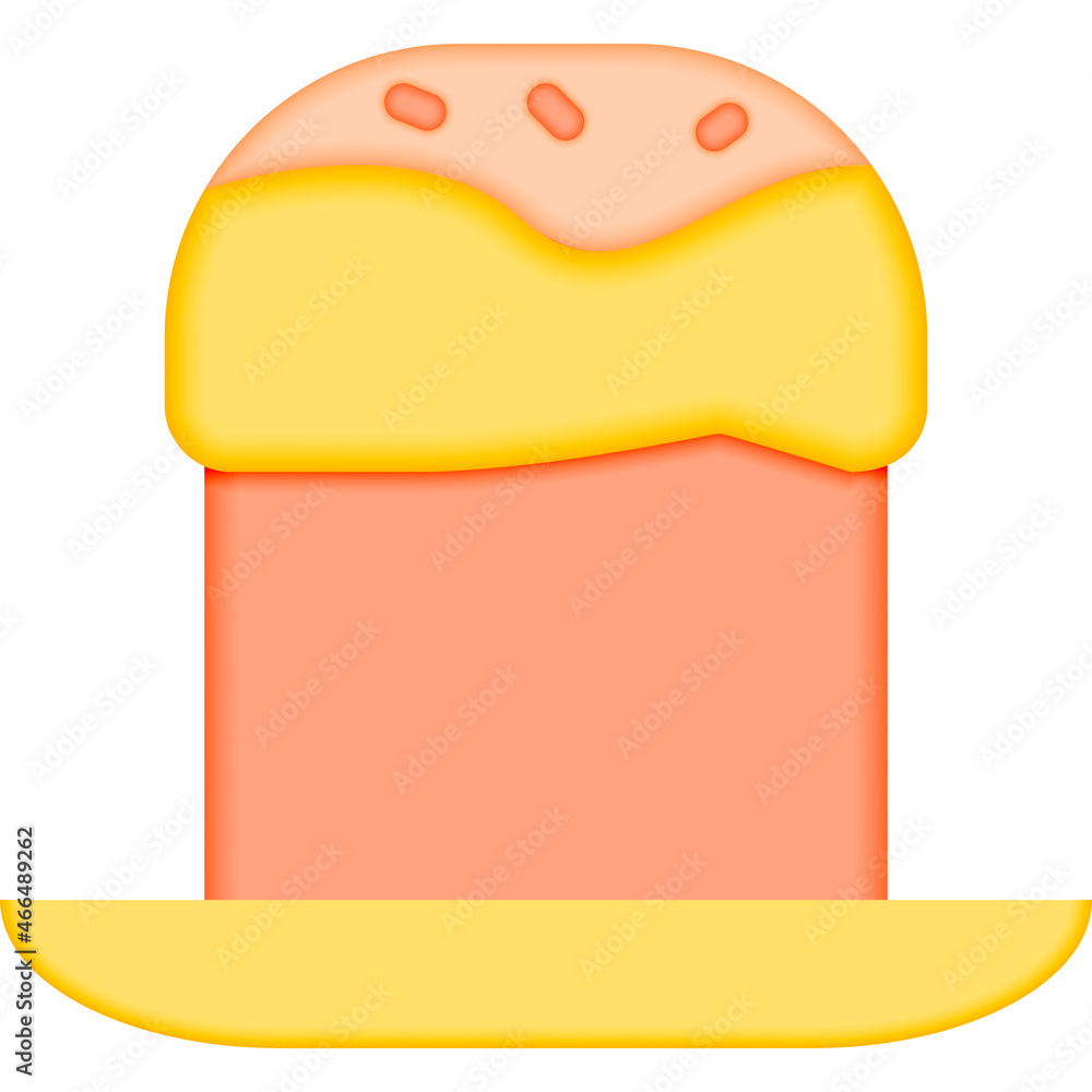 Poster easter cake plate color icon. simple color vector elements of religious holiday for ui and ux, websi