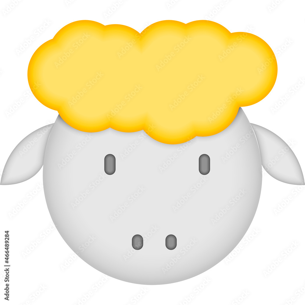 Poster sheep animal color icon. simple color vector elements of religious holiday for ui and ux, website or