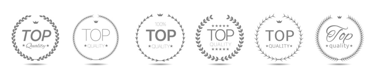 Top quality Vector laurel wreath label set