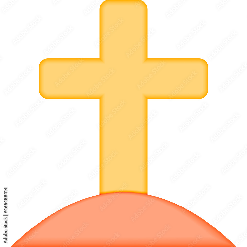 Poster cross christianity color icon. simple color vector elements of religious holiday for ui and ux, webs