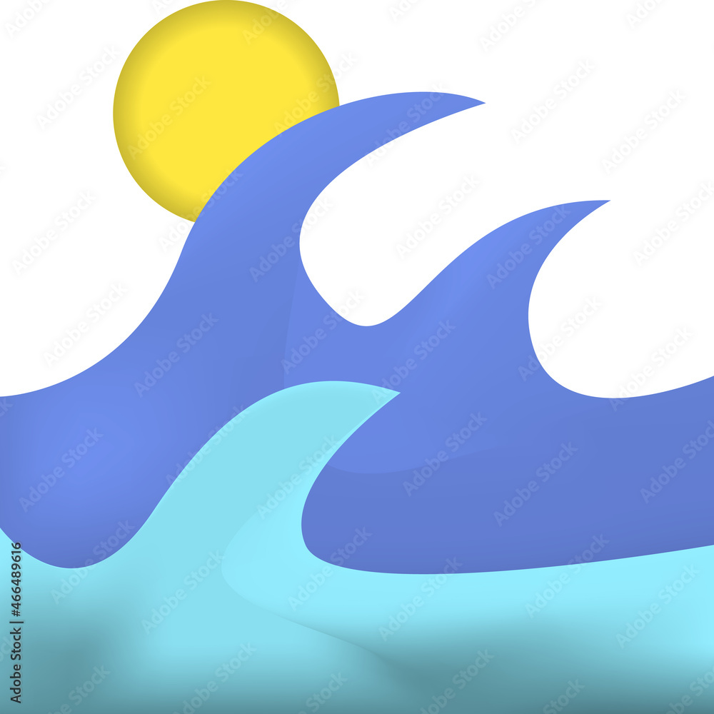 Aufkleber wave, sun icon. simple color vector elements of vacation icons for ui and ux, website or mobile appl