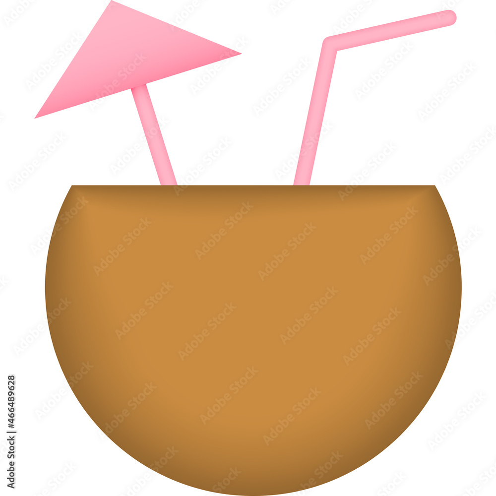 Poster coconut, cocktail icon. simple color vector elements of vacation icons for ui and ux, website or mob